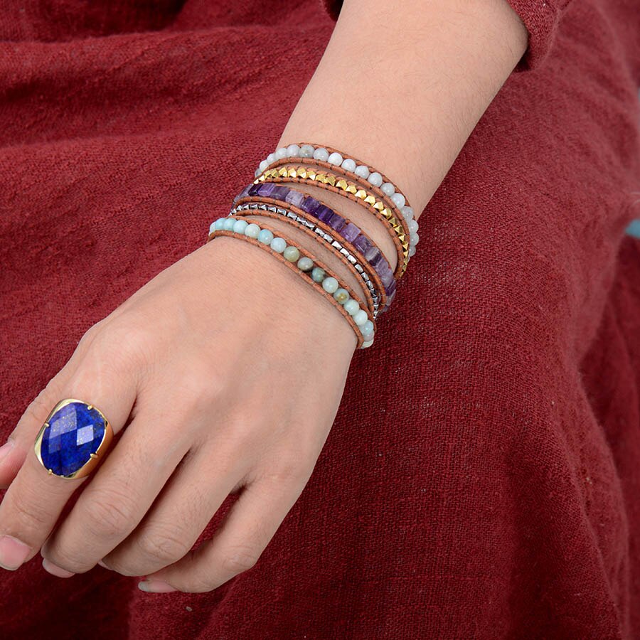 Natural Lapis Lazuli Cuff Ring