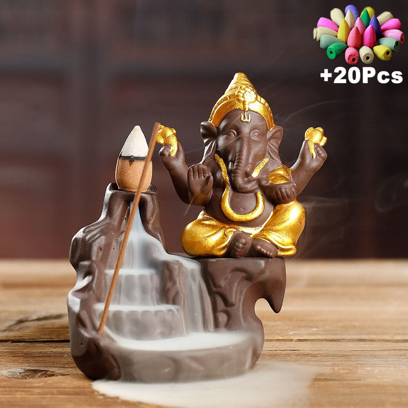 Ceramic Ganesha Incense Burner