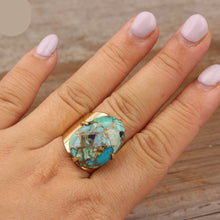 Load image into Gallery viewer, Natural Turquoise Cuff Ring
