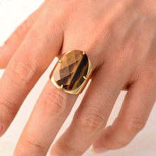 Load image into Gallery viewer, Natural Tiger&#39;s Eye Stone Cuff Ring
