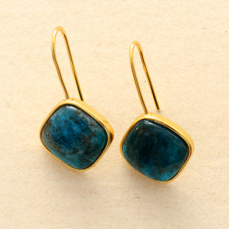 Natural Blue Apatite Earrings