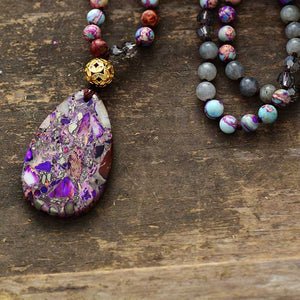 Natural Purple Jasper & Labradorite Necklace