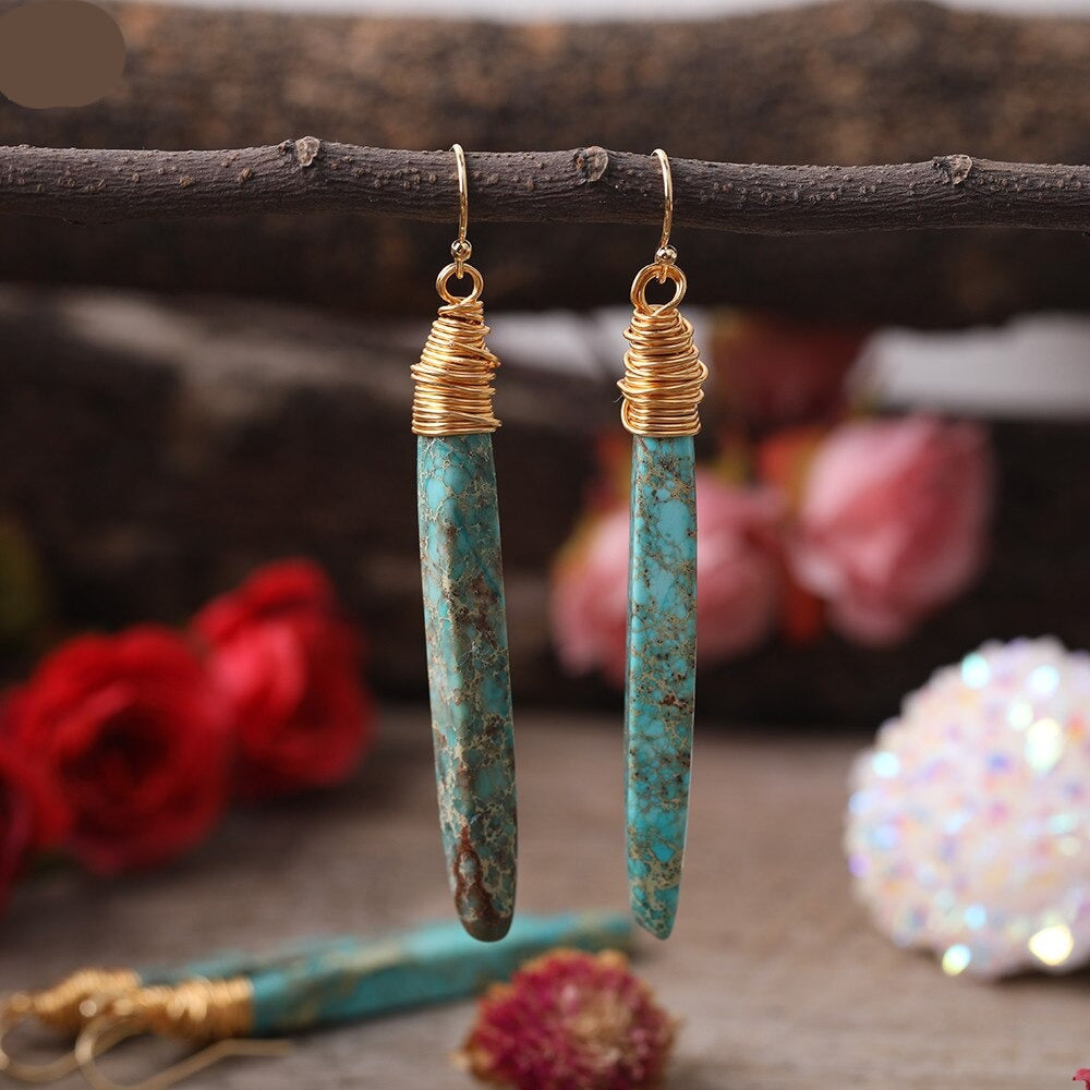 Natural Sea Sediment Jasper Earrings