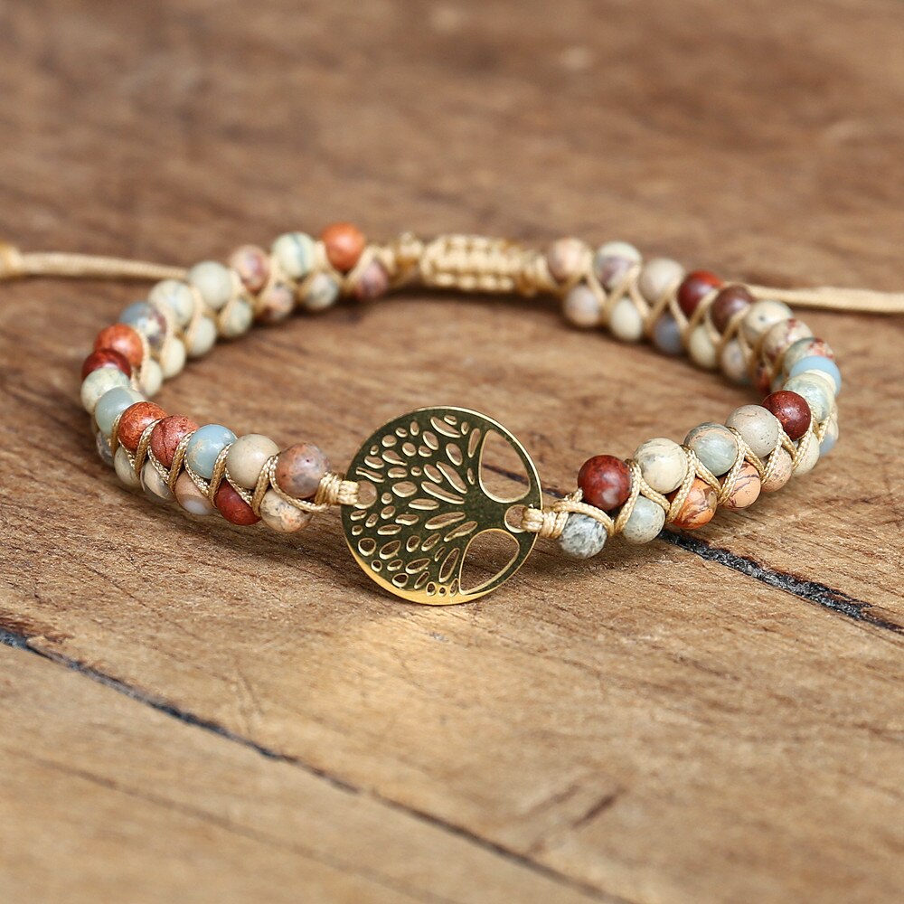 Natural African Opal Tree of Life Bracelet