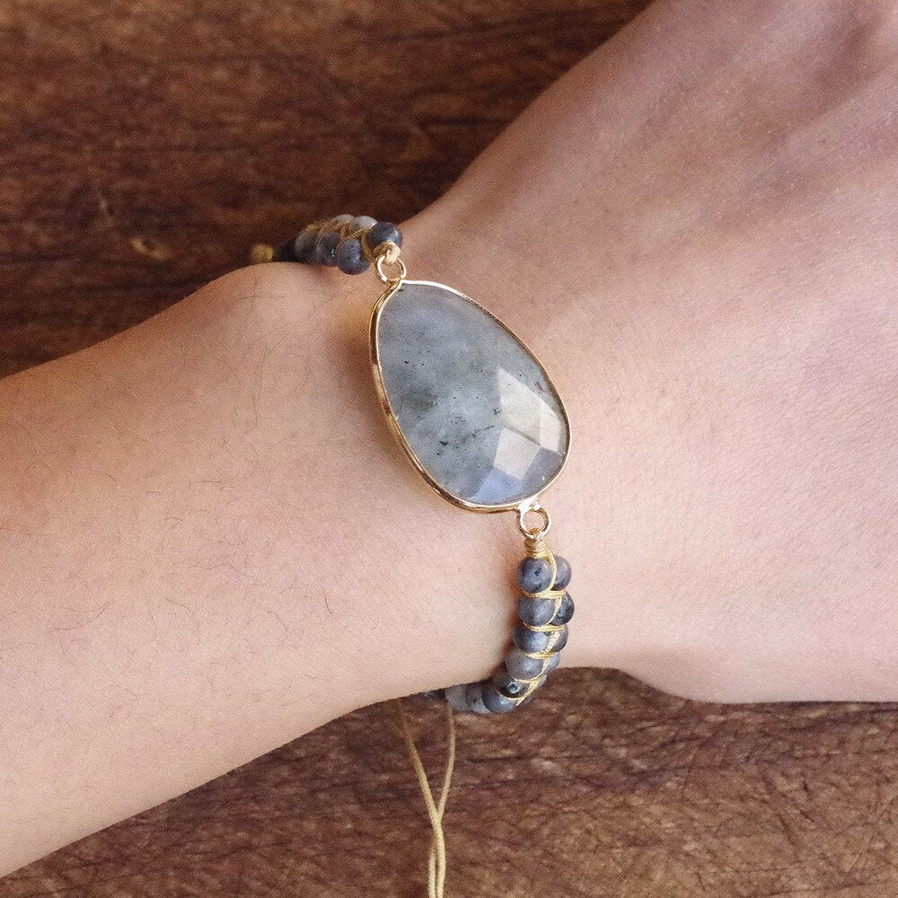 Natural Labradorite Braided Bracelet