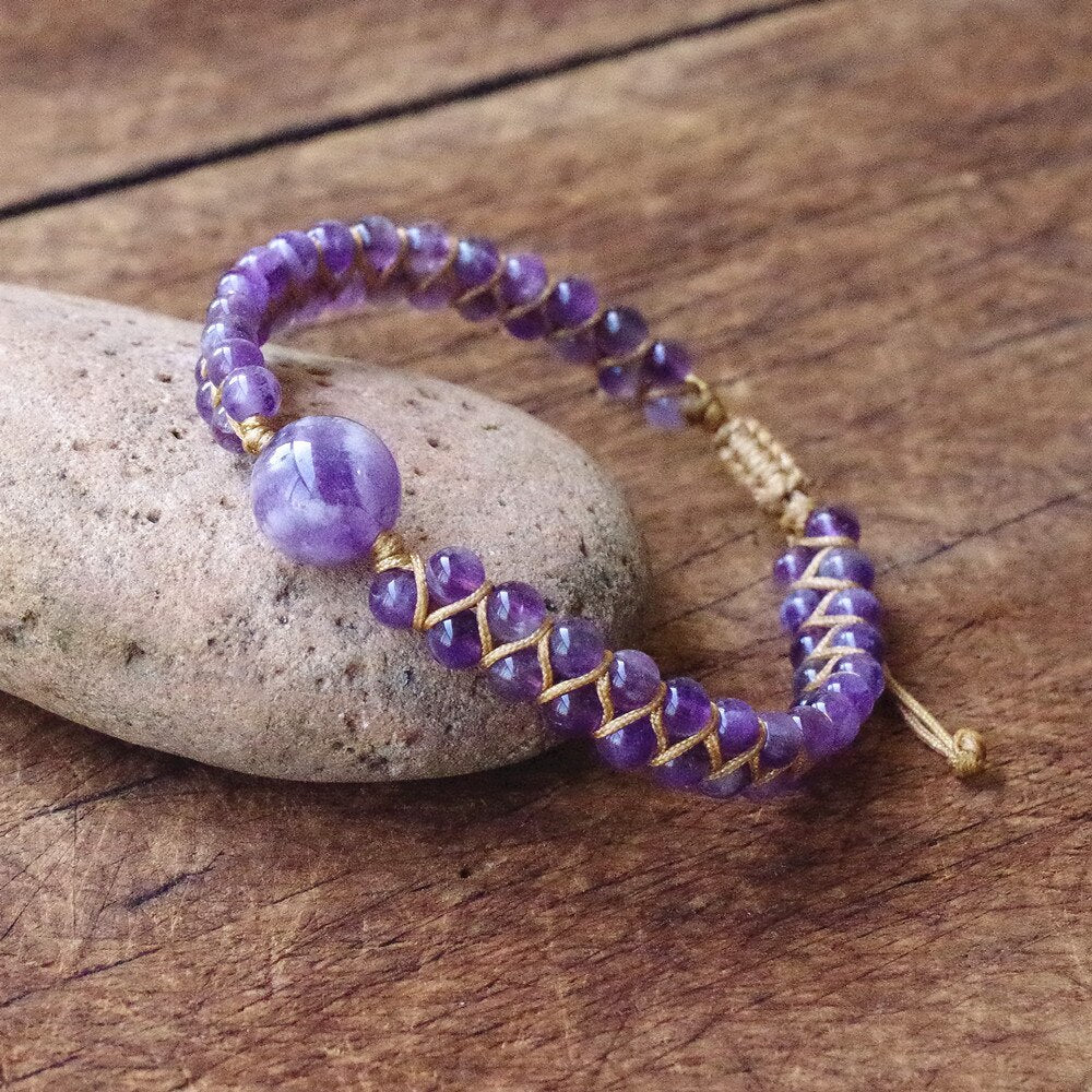 Natural Dream Amethyst Braided Bracelet