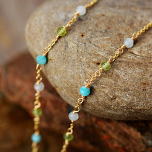 Load image into Gallery viewer, Natural Opal Teardrop Pendant Chain Necklace
