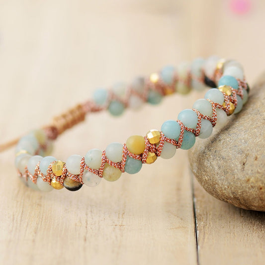 Natural Amazonite Braided Bracelet