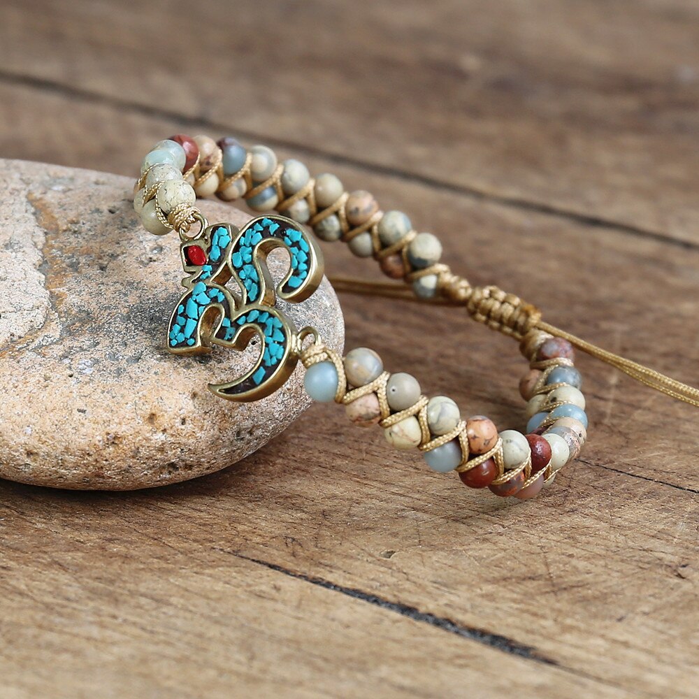 Natural African Opal OM Wrap Bracelet