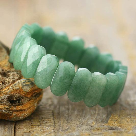 Natural Aventurine / Rose Quartz Bangle Bracelet