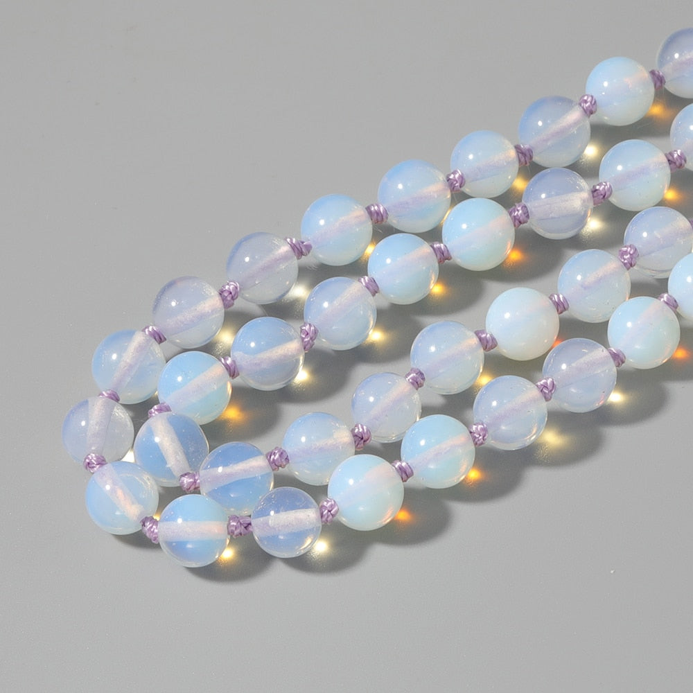 Natural Opal 108 Beads Mala Necklace