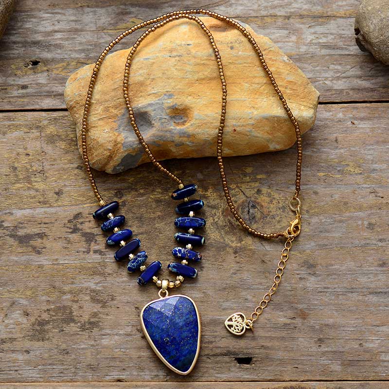 Natural Blue Jasper & Lapis Lazuli Necklace