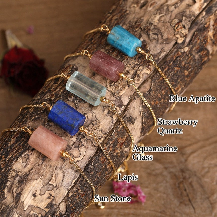 Elegant Golden Chain Bracelet with Single Dream Amethyst Bead