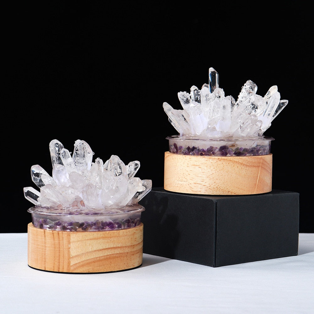 Natural Clear Quartz Crystal Manifestation Lamp