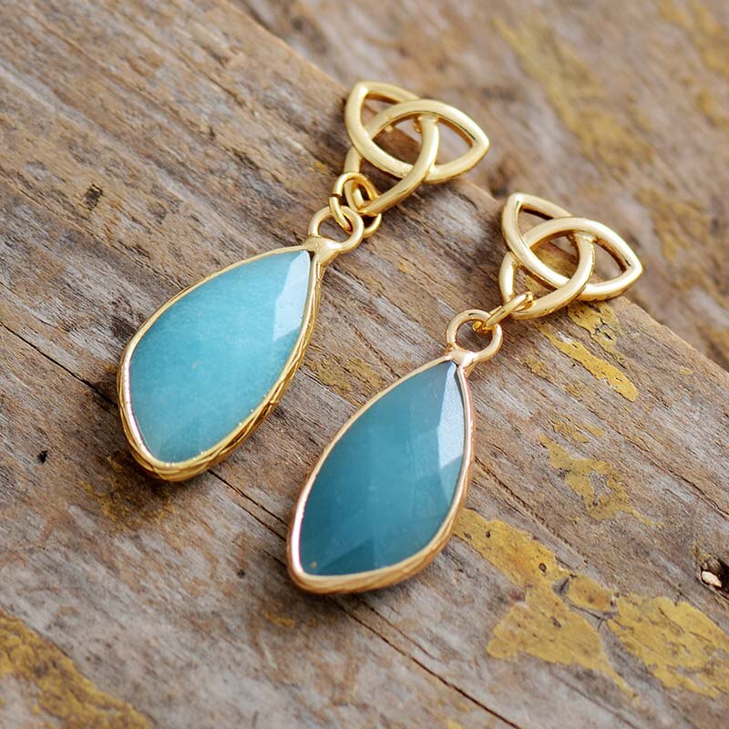 Natural Amazonite Hyperbole Earring