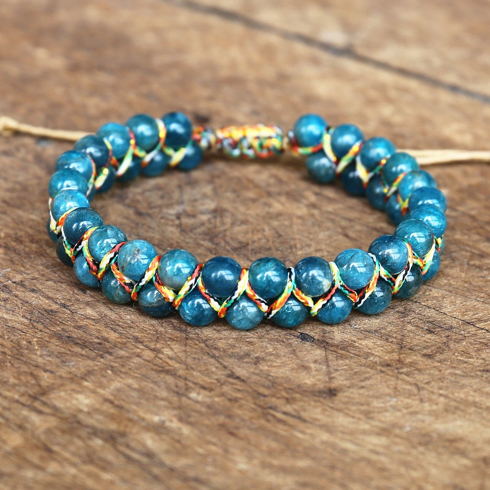 Natural Apatite Jasper Braided Bracelet