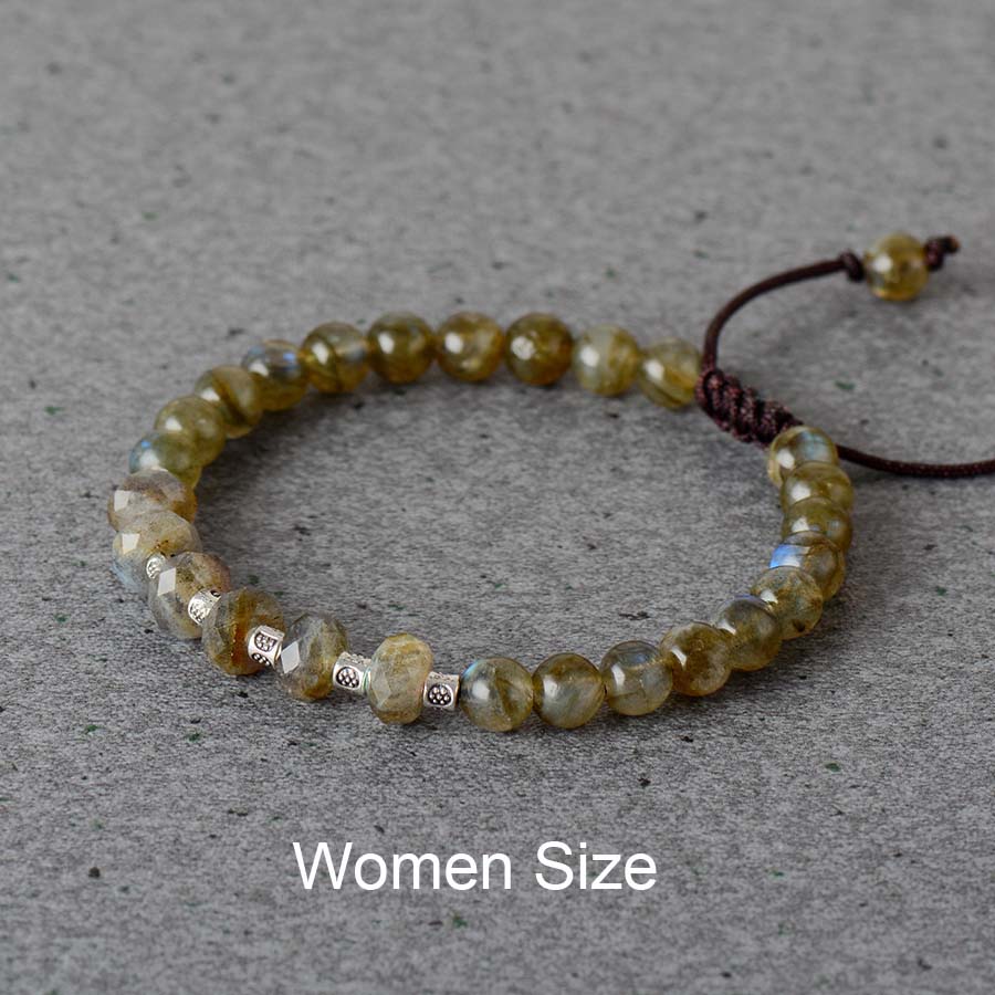 Man & Woman Natural Labradorite Beaded Bracelet