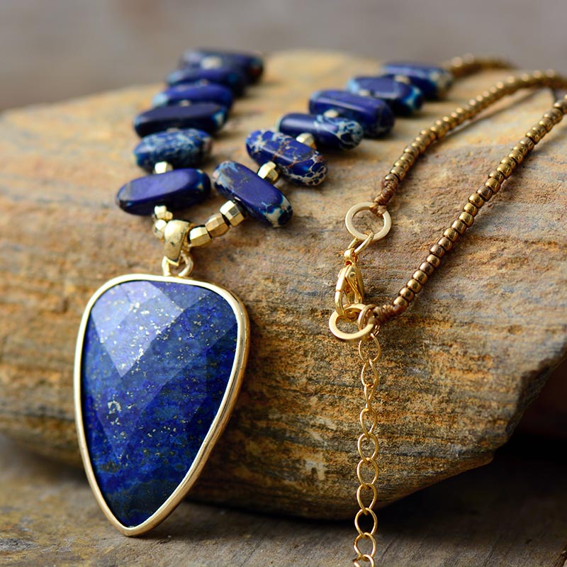 Natural Blue Jasper & Lapis Lazuli Necklace