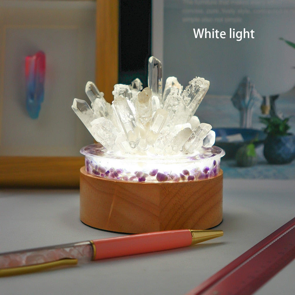 Natural Clear Quartz Crystal Manifestation Lamp