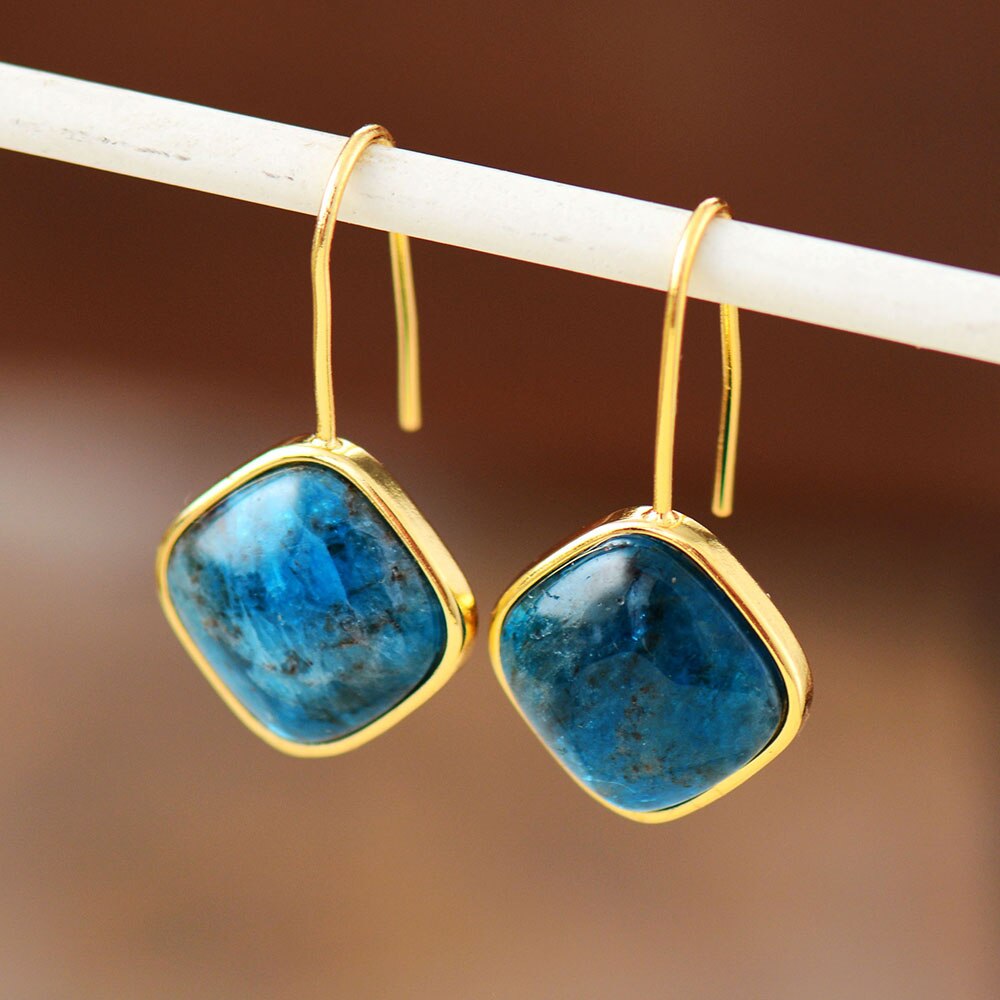 Natural Blue Apatite Earrings