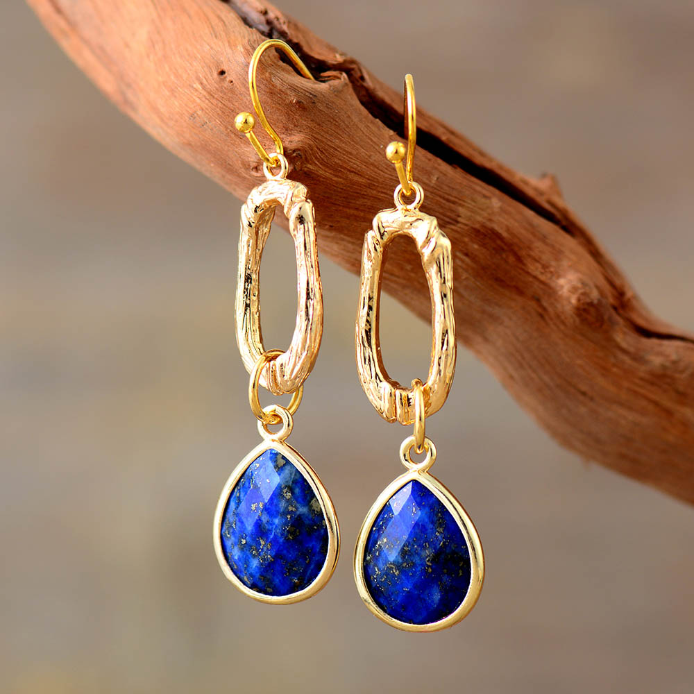 Natural Lapis Lazuli Dangle Earrings