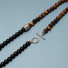 Load image into Gallery viewer, Natural Tiger Eye &amp; Black Onyx Choker Necklace
