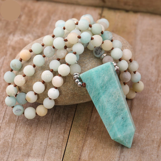 Natural Amazonite Point Wand Necklace