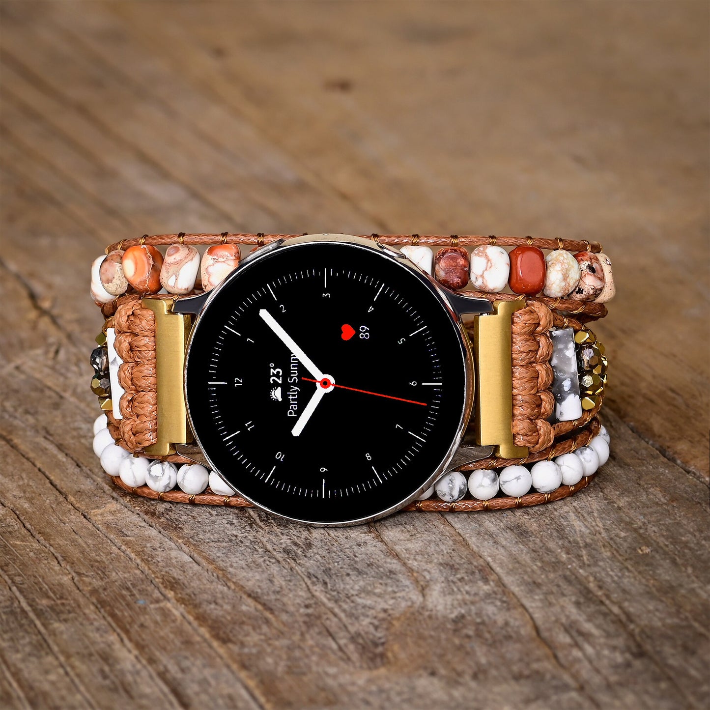 Natural Jasper & Howlite Samsung Watch Band