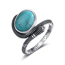 Load image into Gallery viewer, Natural Turquoise 925 Silver Serpent Ring
