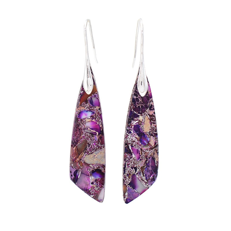 Natural Purple Imperial Jasper Earrings