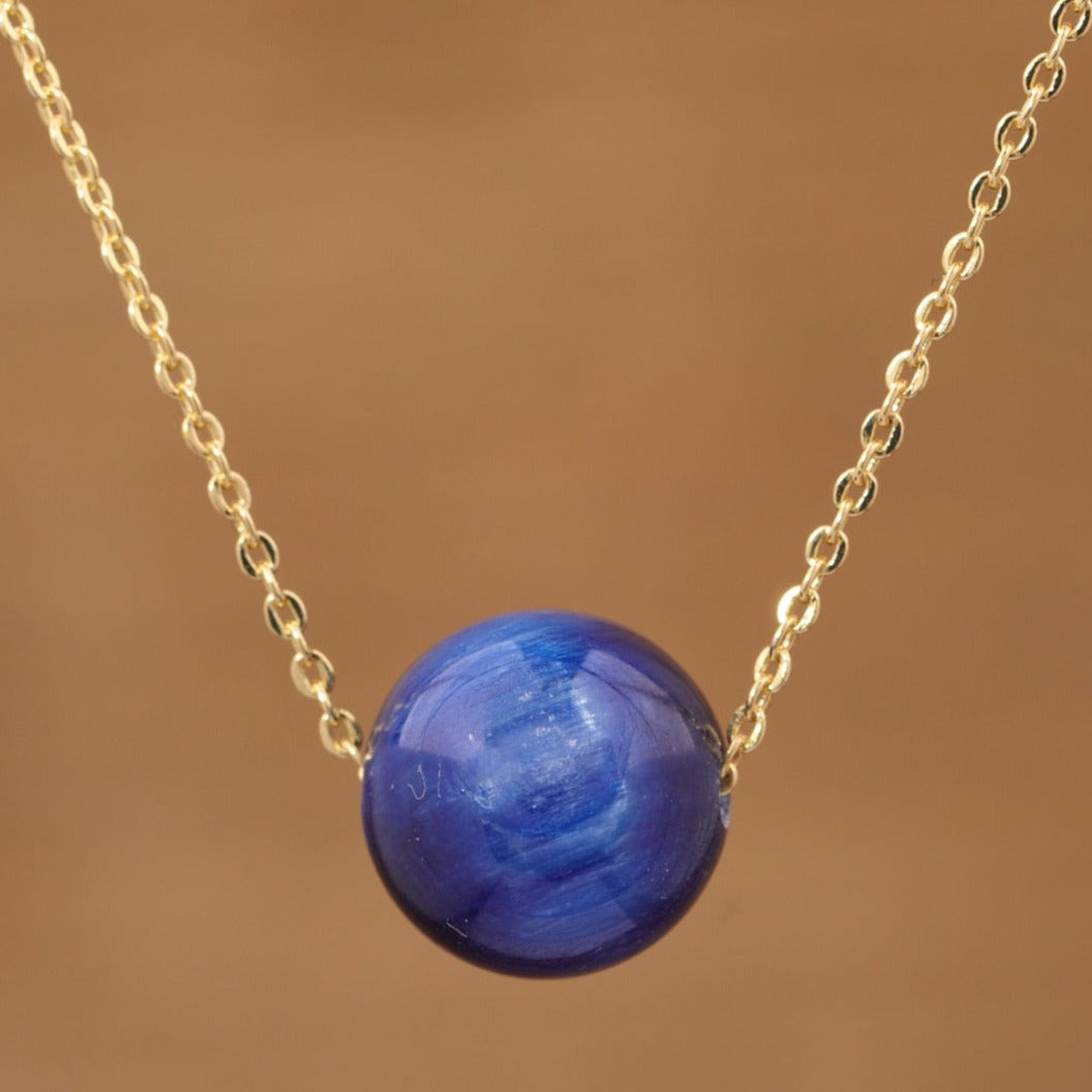 Natural Gemstone Sphere Pendant Minimalist Necklace