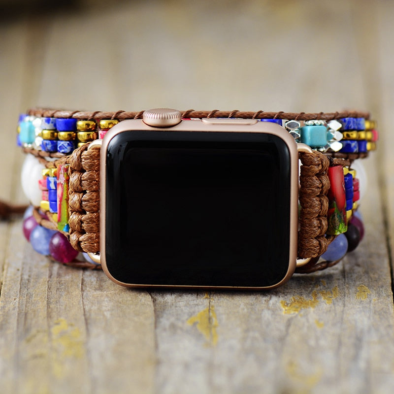 Natural Jasper & Onyx Apple Watch Band