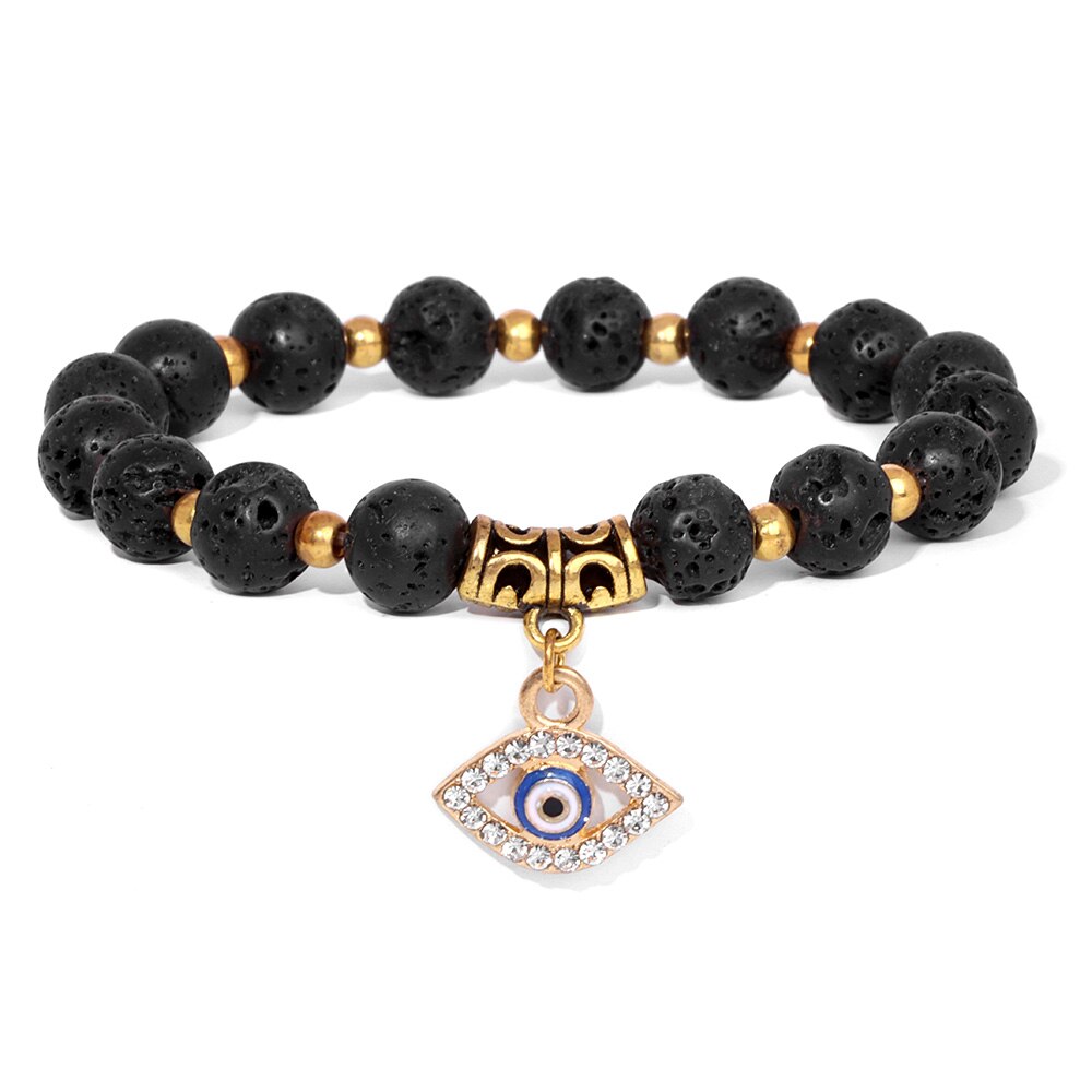 Natural Gemstone Evil Eye Beaded Bracelet