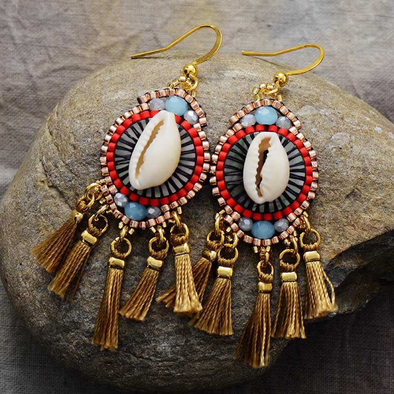 Natural Shell Bohemian Tasseled Earrings