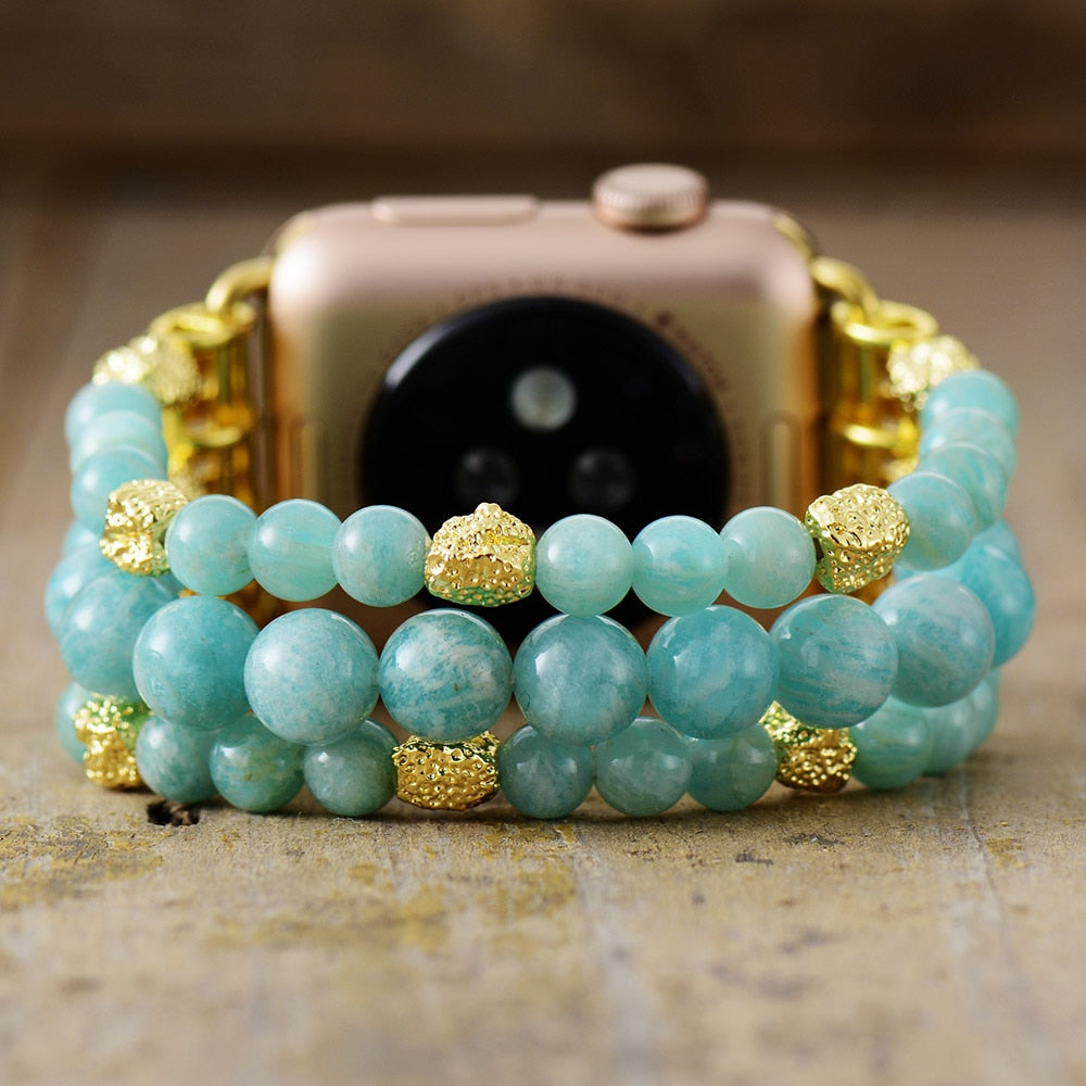 Natural Amazonite Smartwatch Band