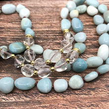 Load image into Gallery viewer, Natural Amazonite &amp; Clear Quartz Double Point Pendant Necklace
