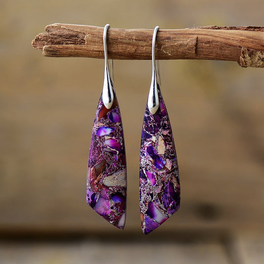 Natural Purple Imperial Jasper Earrings