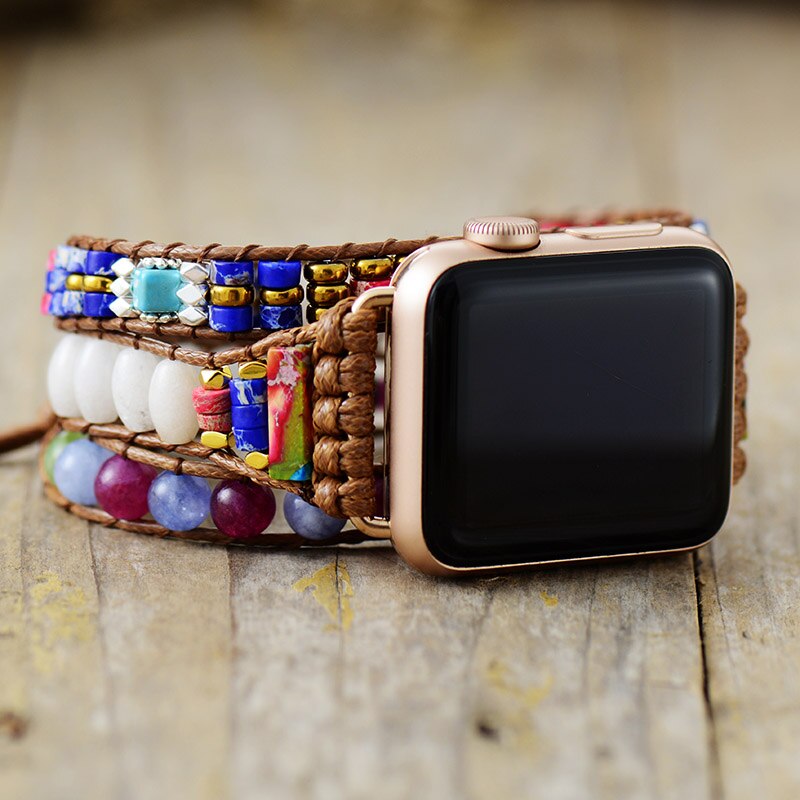 Natural Jasper & Onyx Apple Watch Band