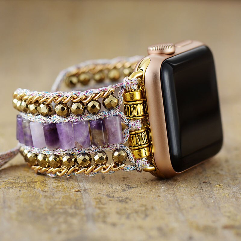 Natural Ghost Amethyst Apple Watch Band