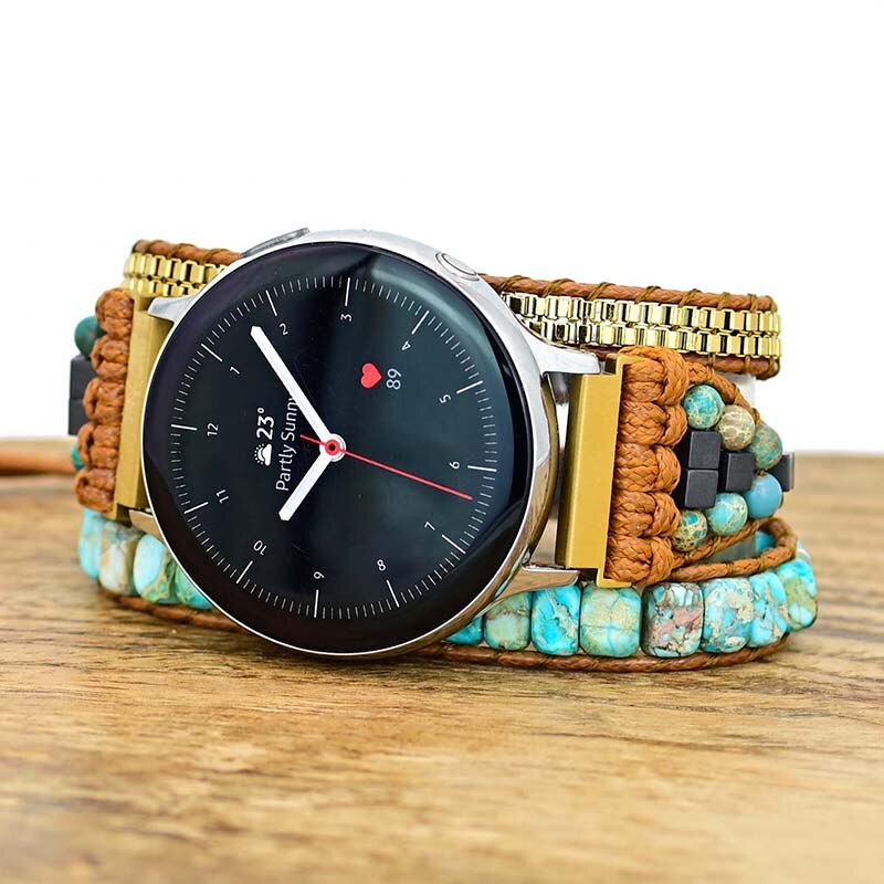 Natural Turquoise Jasper Samsung Watch Band