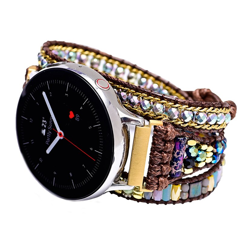 Natural Hematite, Agate & Imperial Jasper Samsung Watch Band