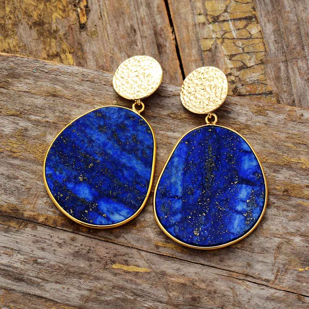 Natural Lapis Lazuli Bold Earrings