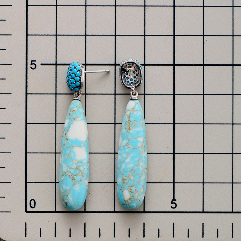 Rare Natural Turquoise Jasper Earrings