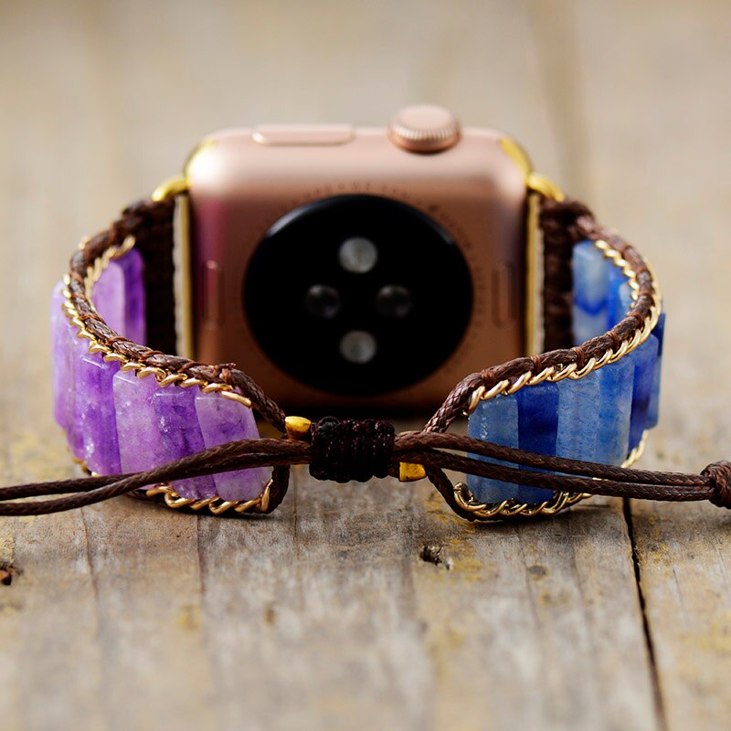 Natural Blue & Purple Aventurine Apple Watch Band