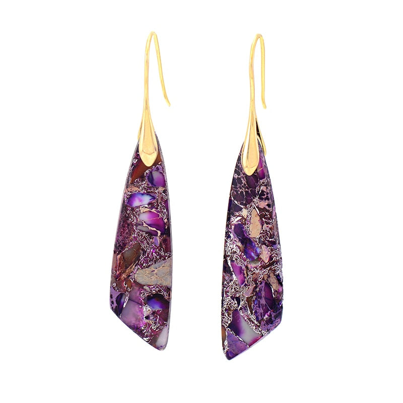 Natural Purple Imperial Jasper Earrings