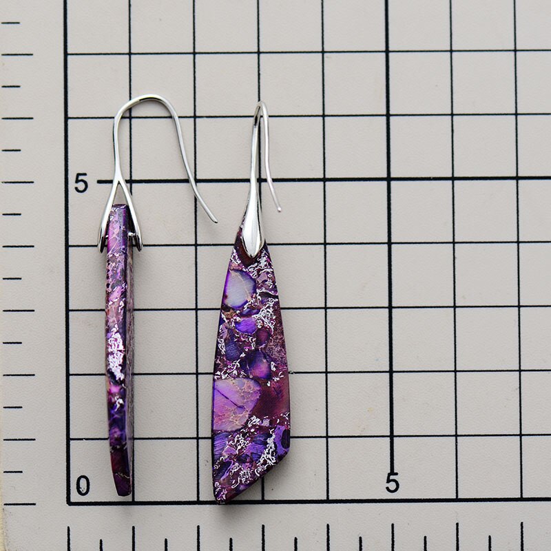 Natural Purple Imperial Jasper Earrings