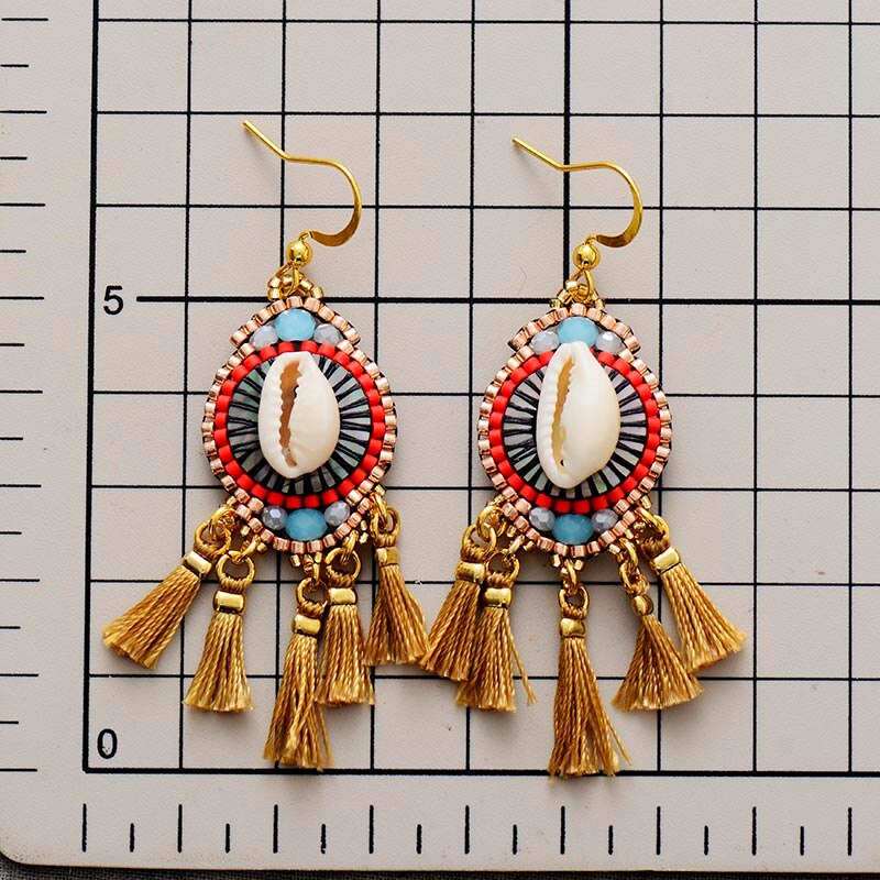 Natural Shell Bohemian Tasseled Earrings