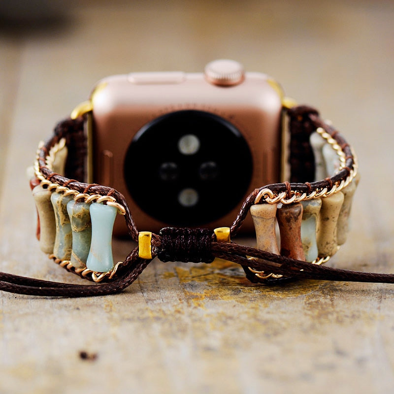 Natural Imperial Jasper Apple Watch Band