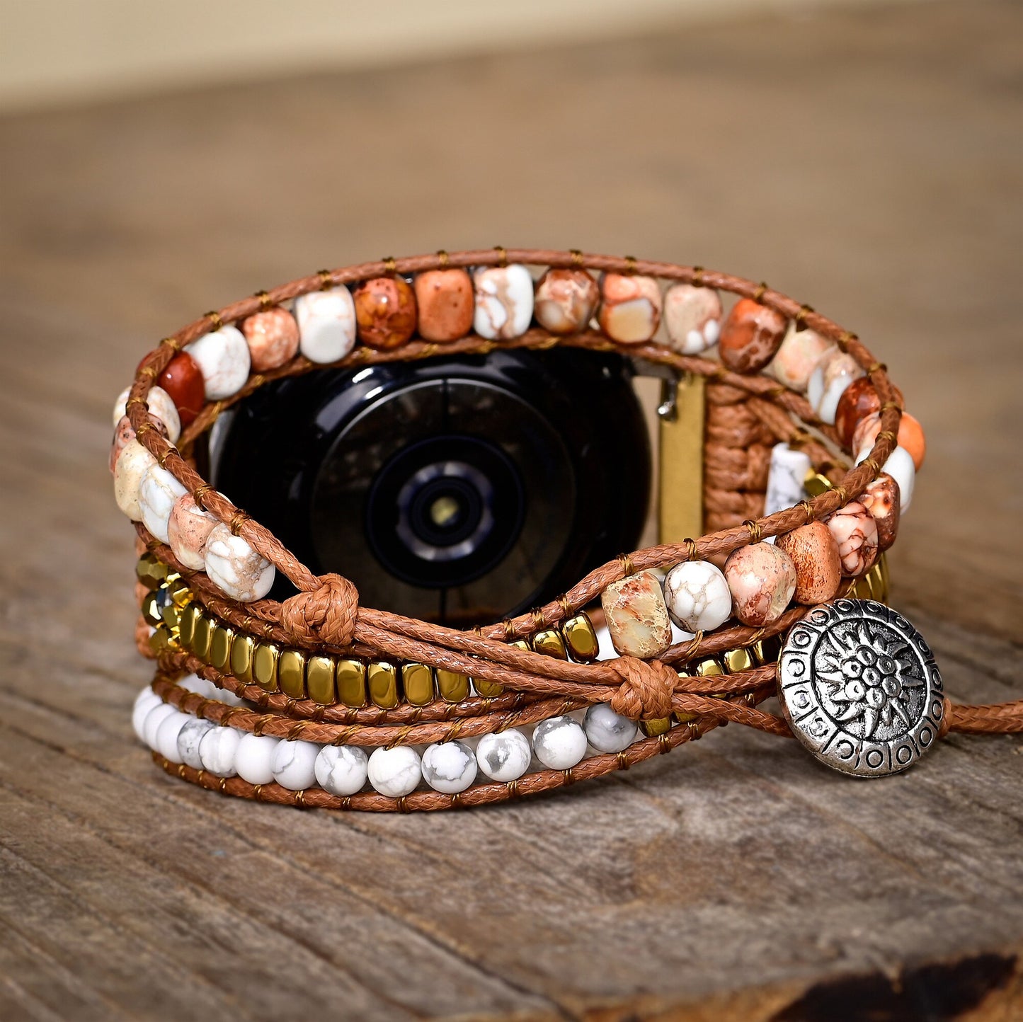 Natural Jasper & Howlite Samsung Watch Band