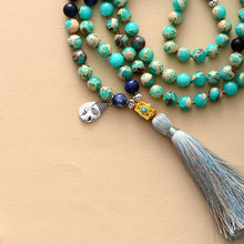 Load image into Gallery viewer, Natural Imperial Jasper 108 Mala Beads Necklace
